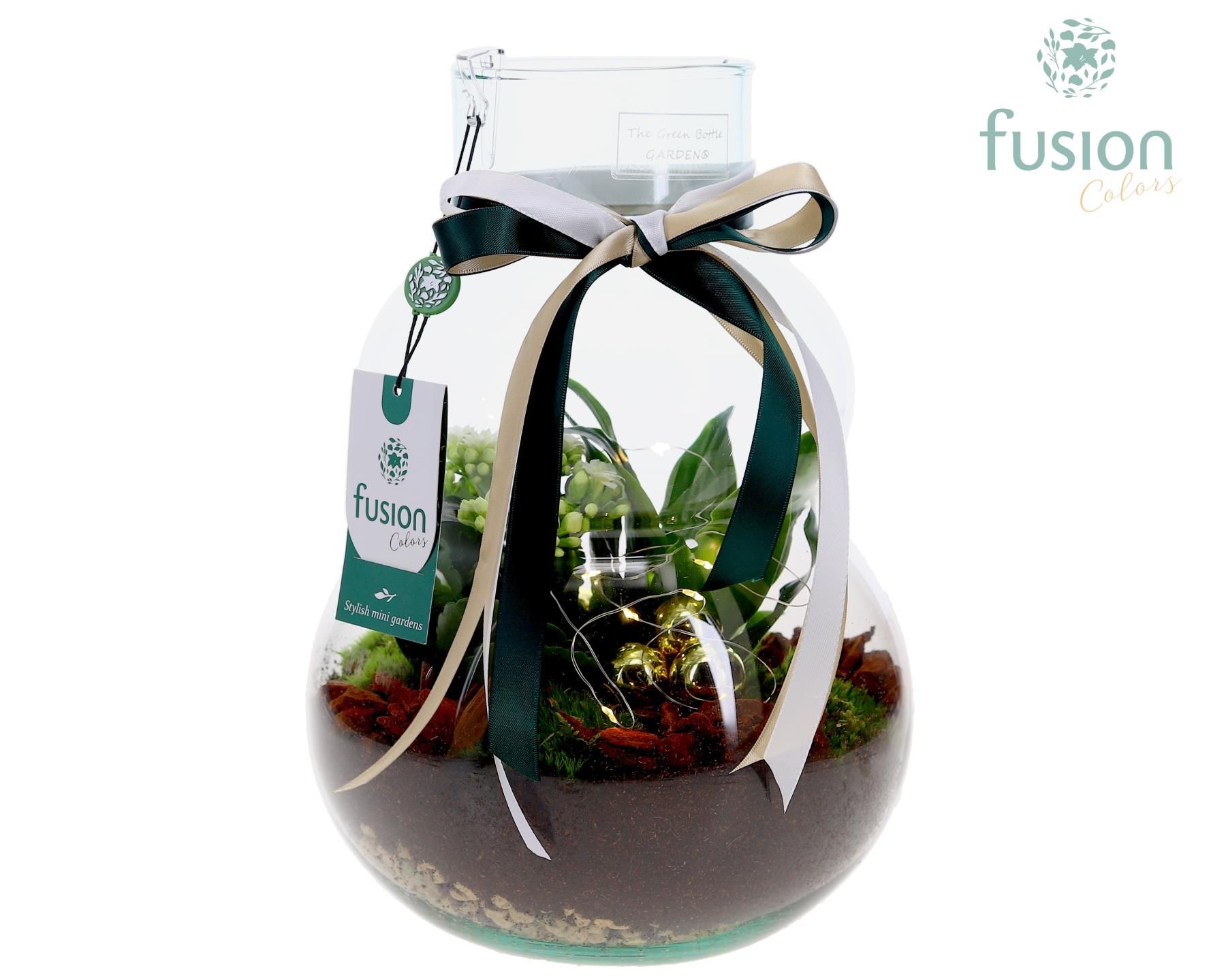 Afbeeldingen van X-Mas arrangement Green Bottle Olaf Medium FC-24.0920FDH P21 29CM