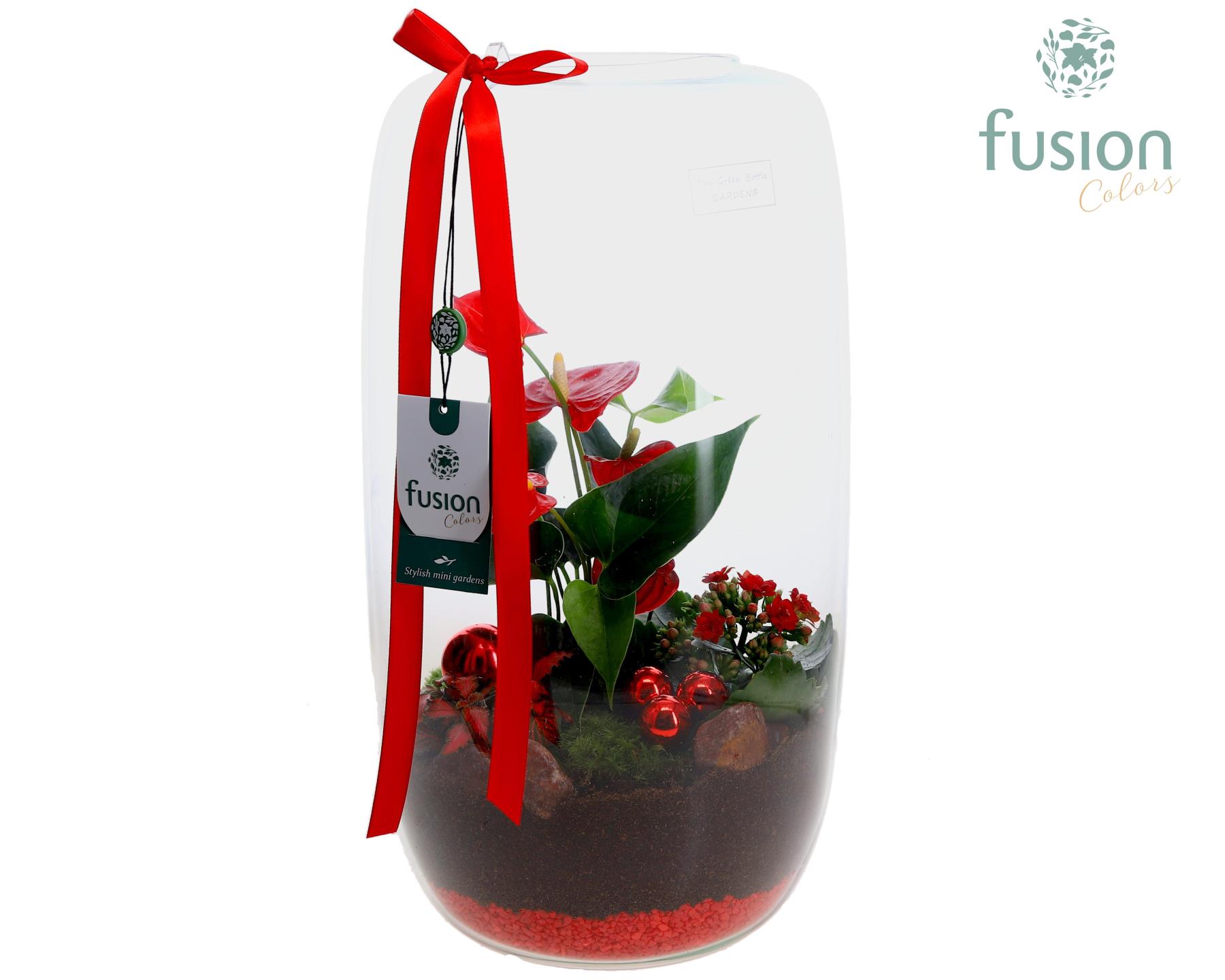 Picture of X-Mas arrangement Green Bottle Isabella XXLarge Kerst met Arrangement P25 43CM