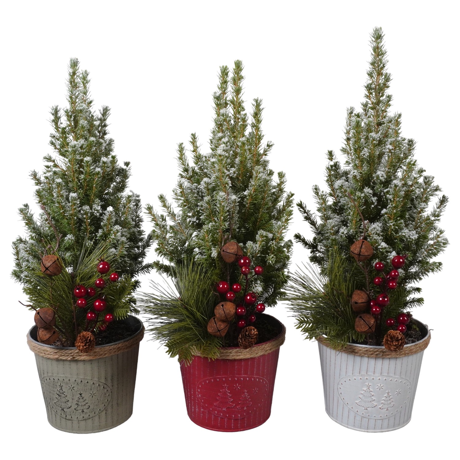 Picture of PTK24536 Picea Conica Perfecta with snow in zinc decoration P15 50CM