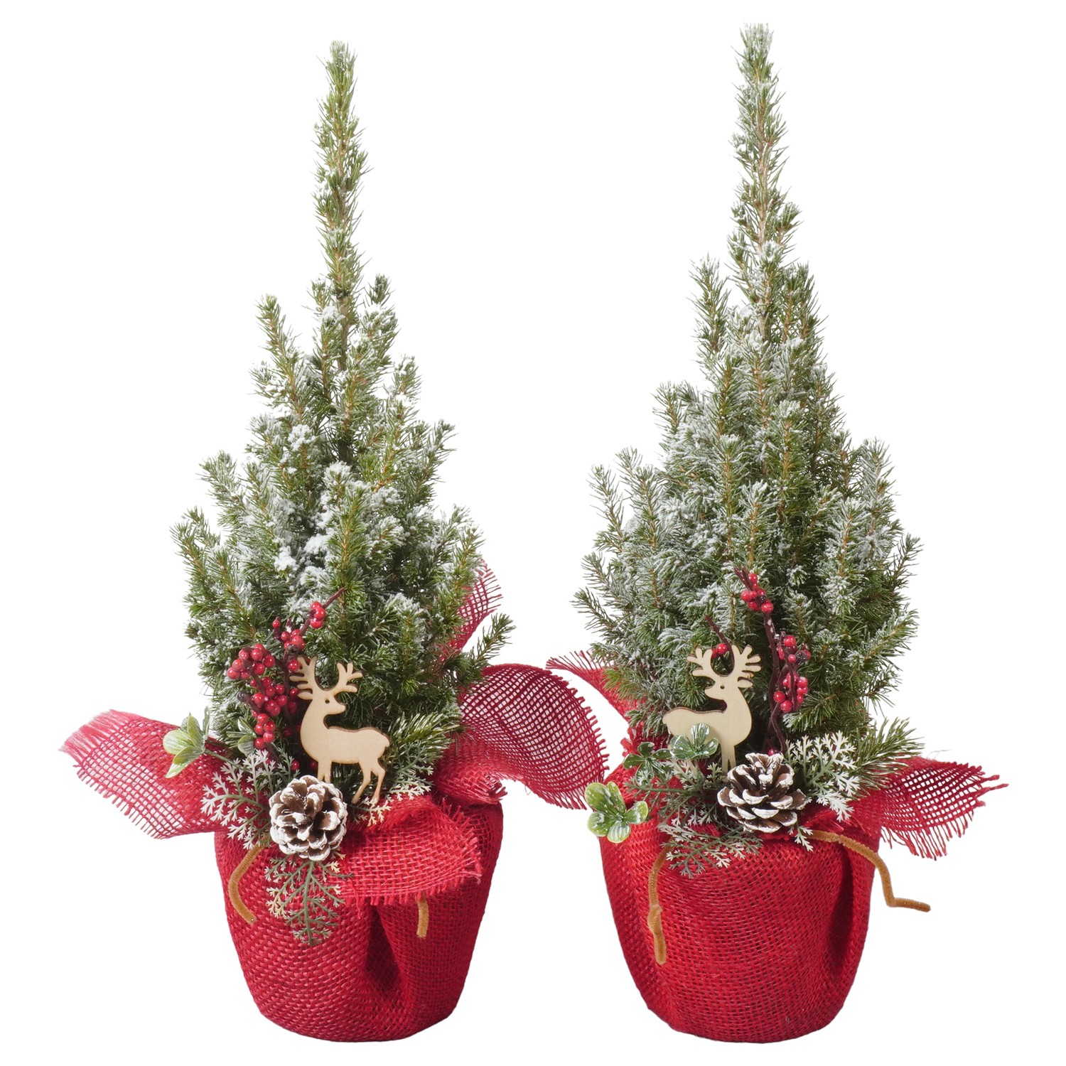 Picture of PTK24428 Picea Conica Perfecta with snow in jcloth decoration P13 45cm