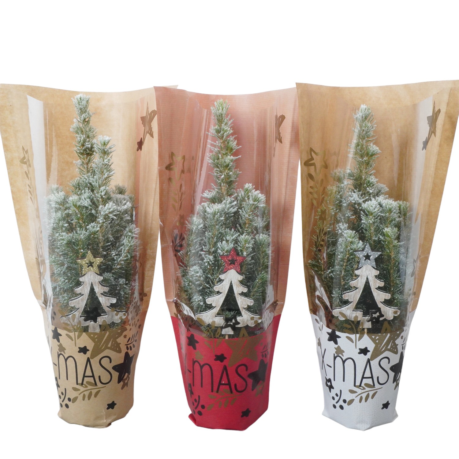 Picture of PTK24306 Picea Conica Perfecta with snow Xmas sleeve decoration P9 30CM