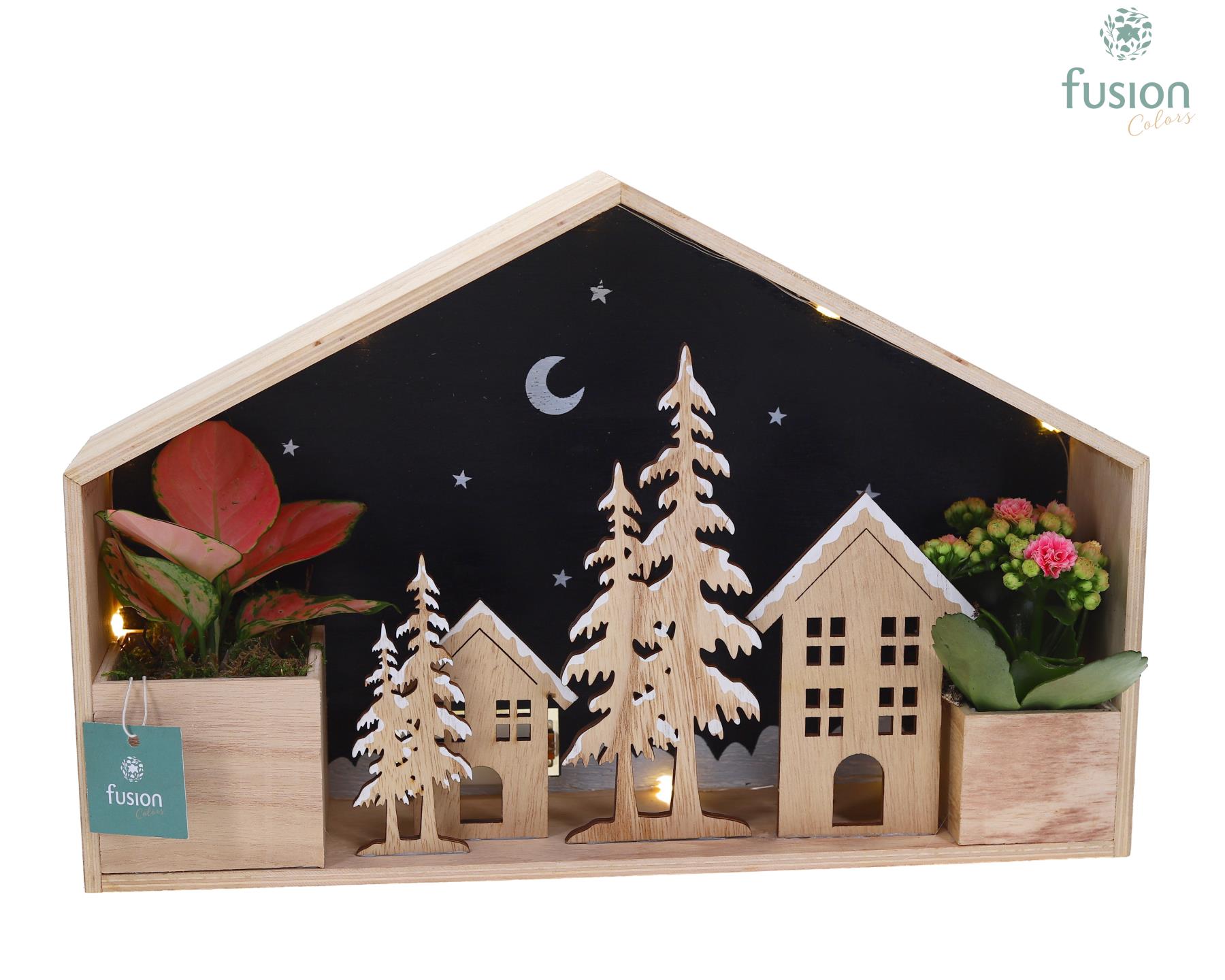 Picture of X-Mas arrangement Wooden House LED FC-23.0035FDH P40 25CM