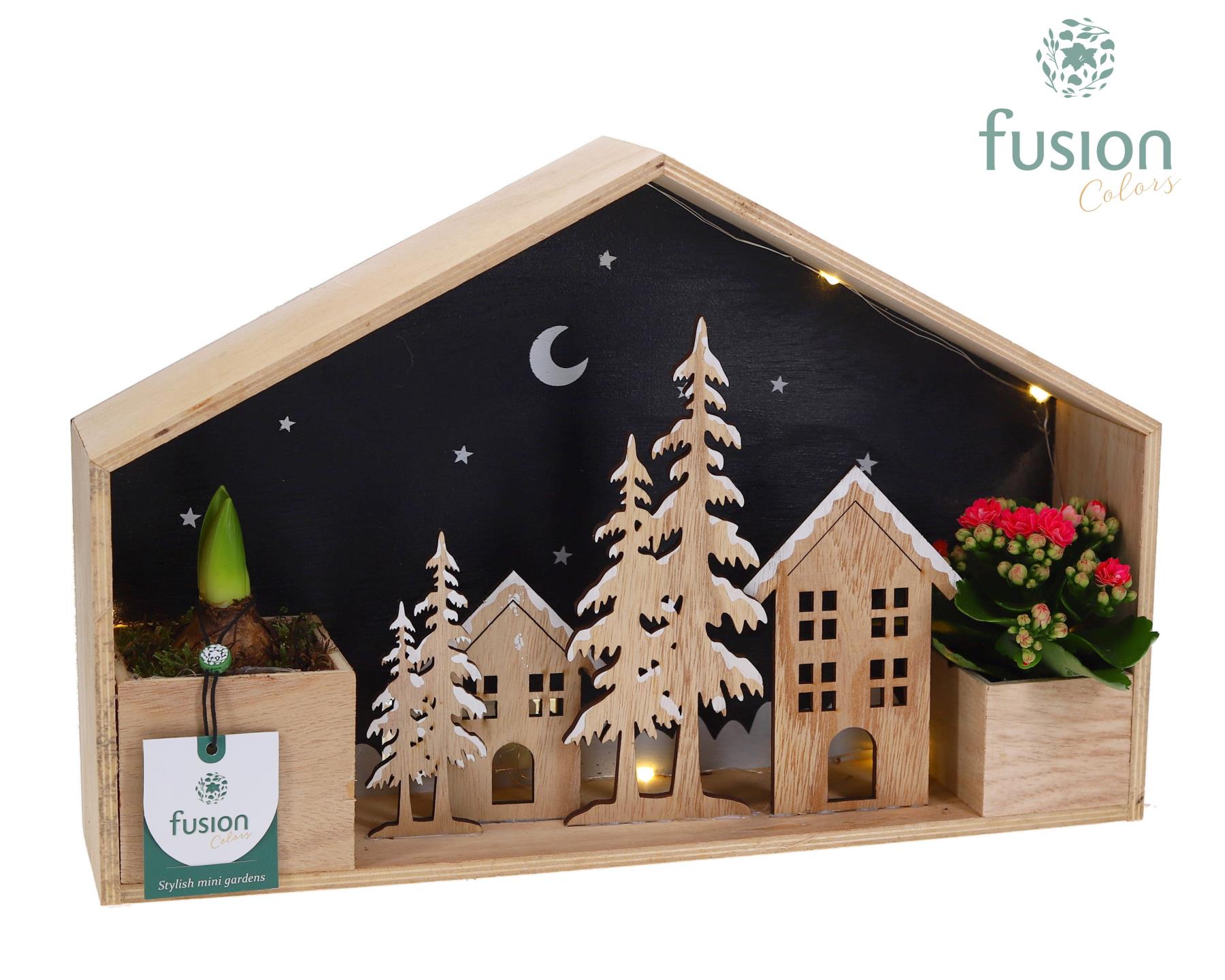 Picture of X-Mas arrangement Wooden House LED FC-24.0034FDH P40 25CM